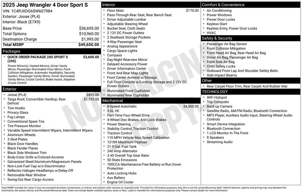 Used 2025 Jeep Wrangler Unlimited Sport AWD/4WD image 35