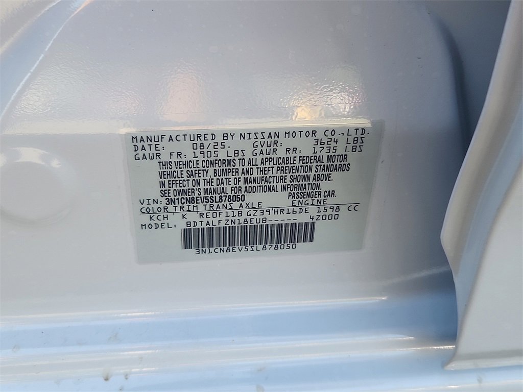 New 2025 Nissan Versa SV w/ Trunk Package image 10