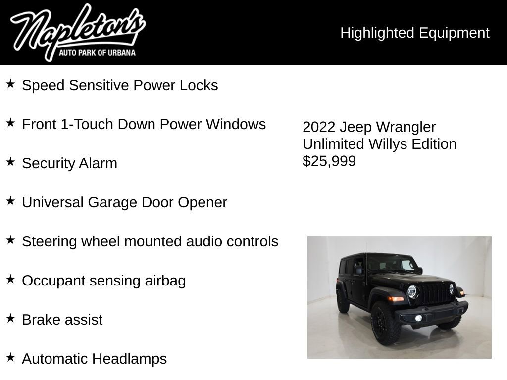 Used 2022 Jeep Wrangler Unlimited Sport image 16