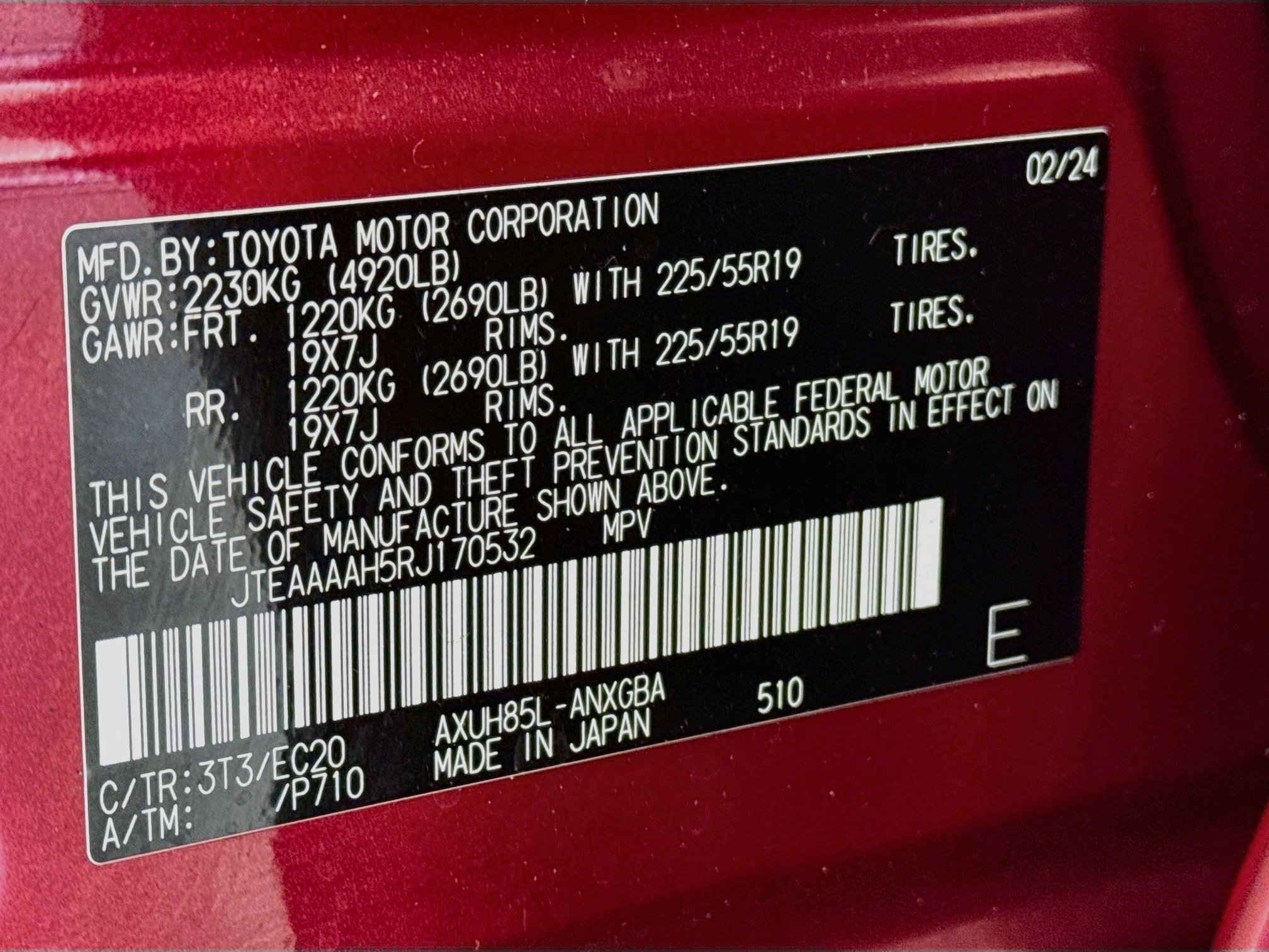 Certified 2024 Toyota Venza Nightshade AWD/4WD image 32