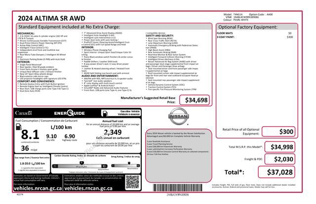 Used 2024 Nissan Altima 2.5 SR AWD/4WD image 49