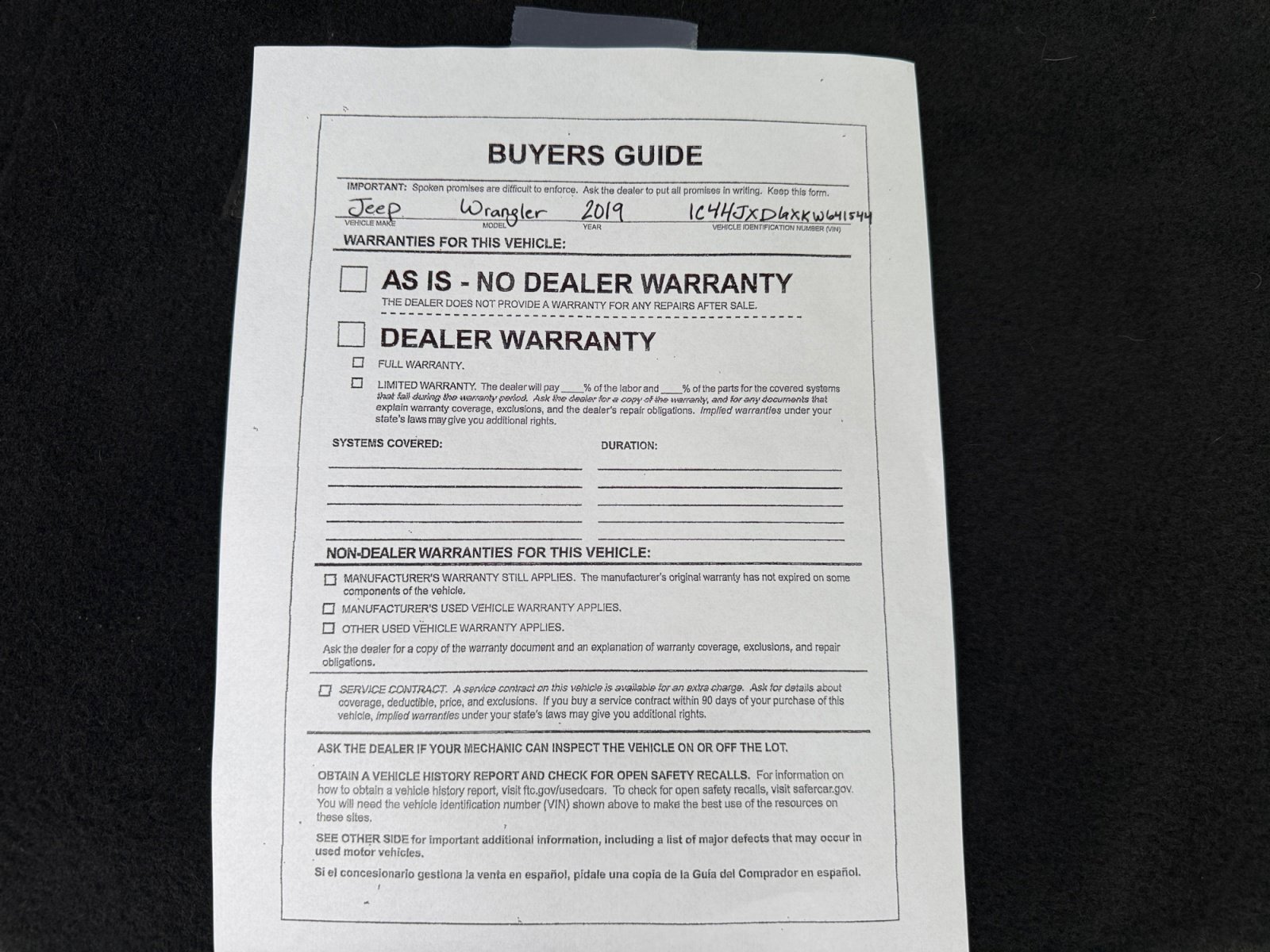 Used 2019 Jeep Wrangler Unlimited Sport AWD/4WD image 33
