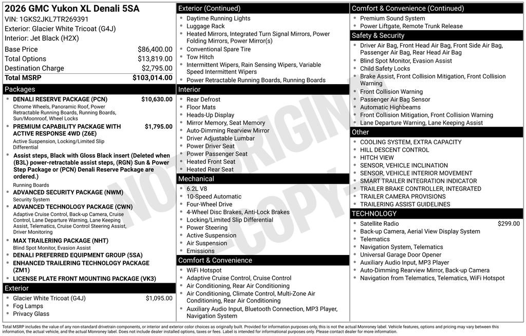 New 2026 GMC Yukon XL Denali w/ Denali Reserve Package image 4