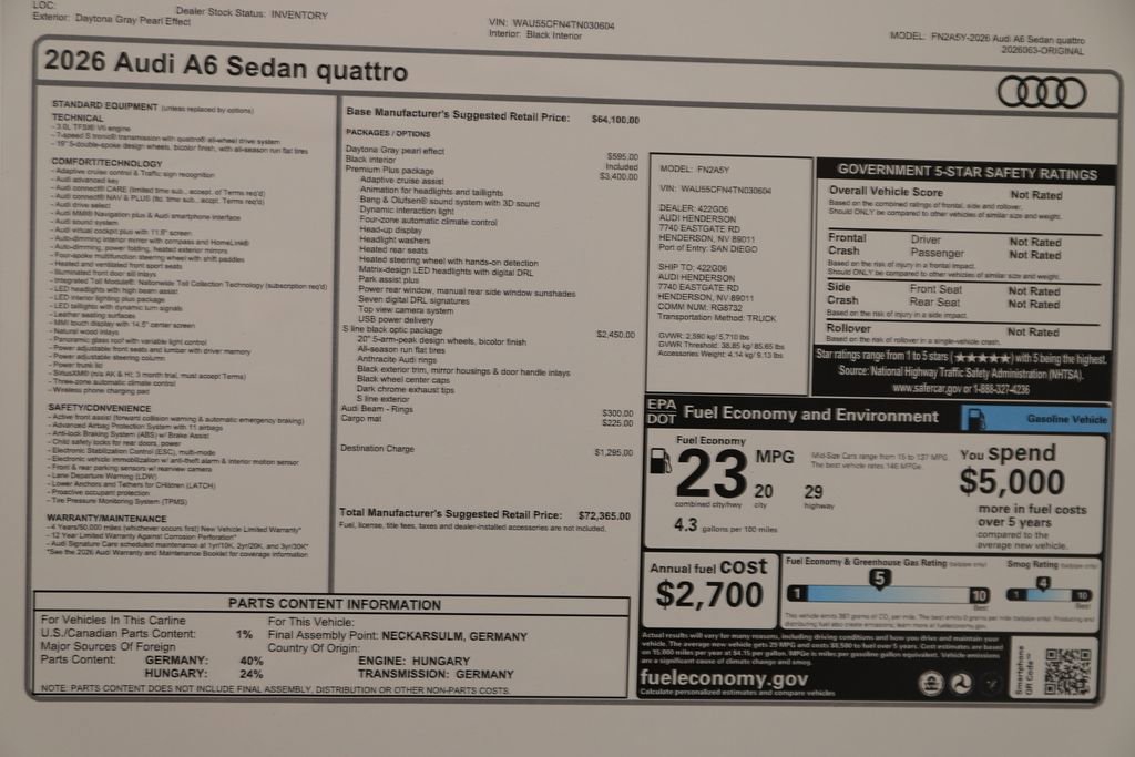 New 2026 Audi A6 Premium Plus image 31