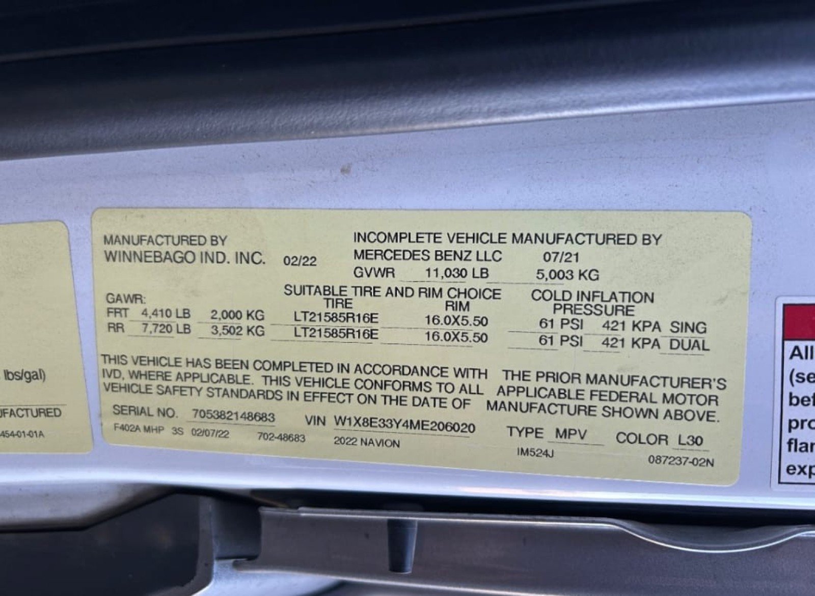 Used 2021 Mercedes-Benz Sprinter 3500 w/ Acoustic Package image 39