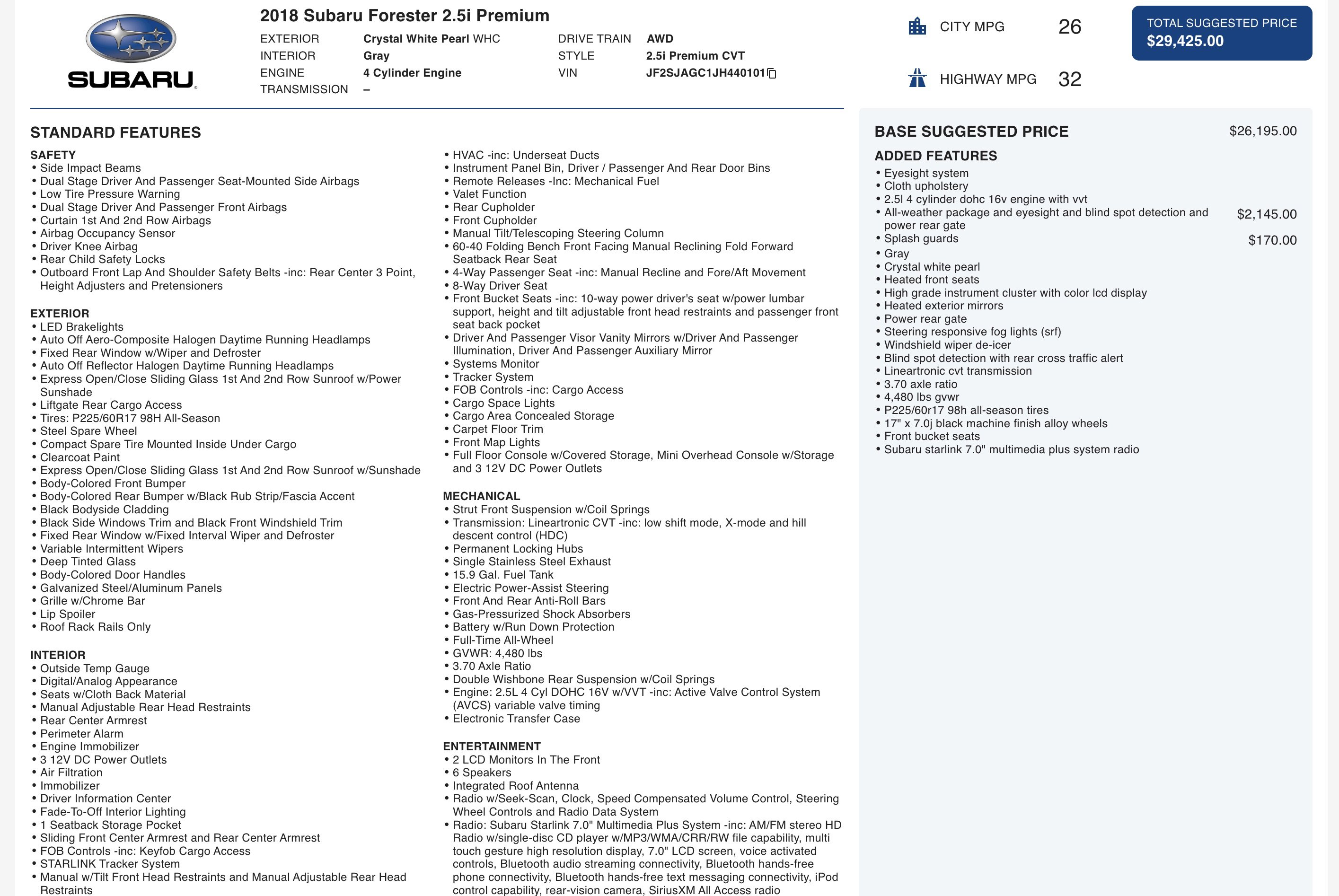 Used 2018 Subaru Forester 2.5i Premium image 5