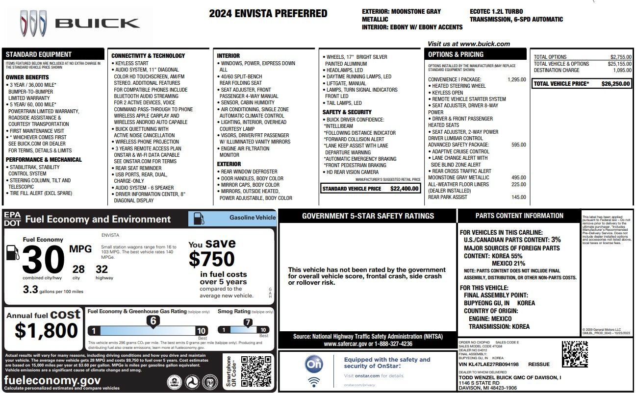 Used 2024 Buick Envista Preferred w/ Convenience I Package FWD image 38