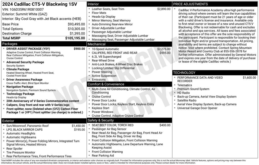 Used 2024 Cadillac CT5 V Blackwing w/ Driver Assist Package image 3