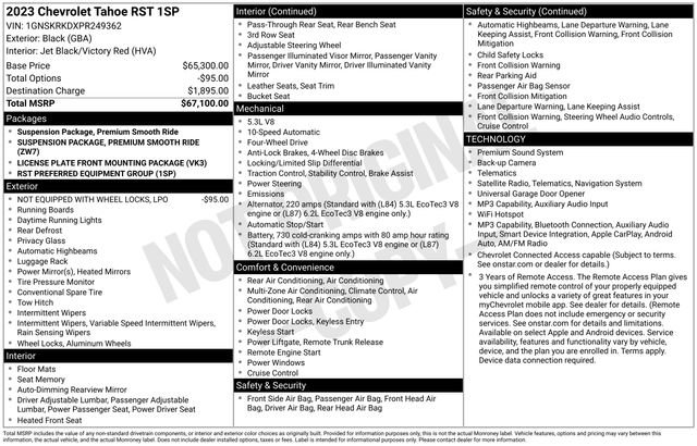 Used 2023 Chevrolet Tahoe RST AWD/4WD image 10