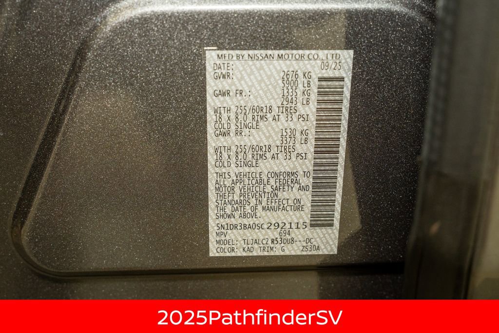 New 2025 Nissan Pathfinder SV w/ Black Appearance Package image 24