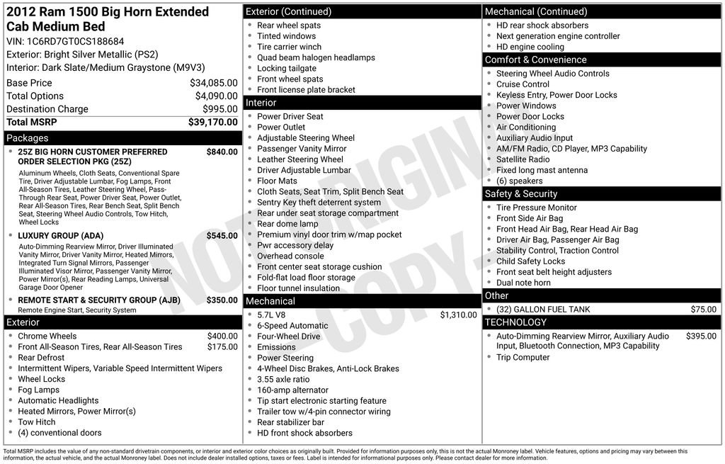 Used 2012 RAM 1500 Big Horn AWD/4WD image 6
