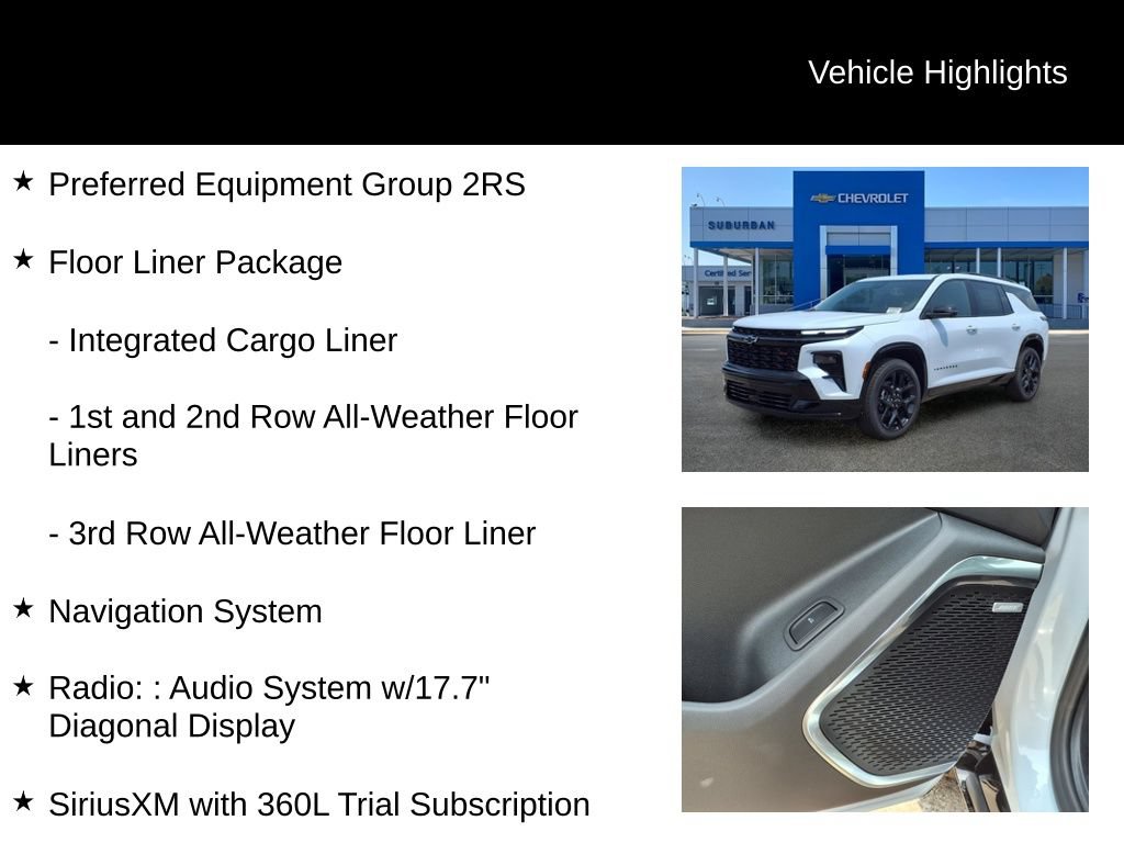 Used 2026 Chevrolet Traverse RS w/ LPO, Floor Liner Package AWD/4WD image 7