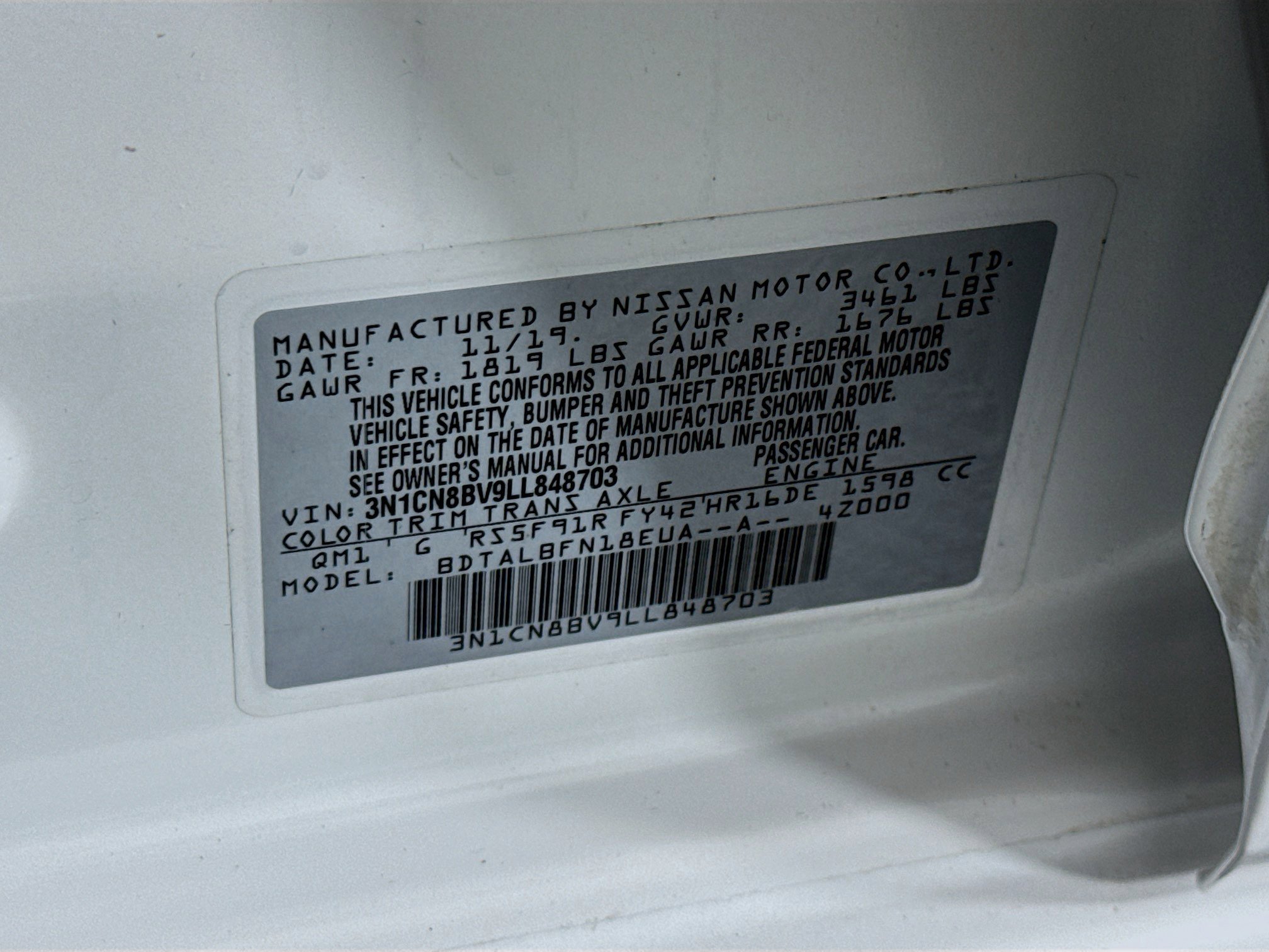 Used 2020 Nissan Versa S FWD image 39