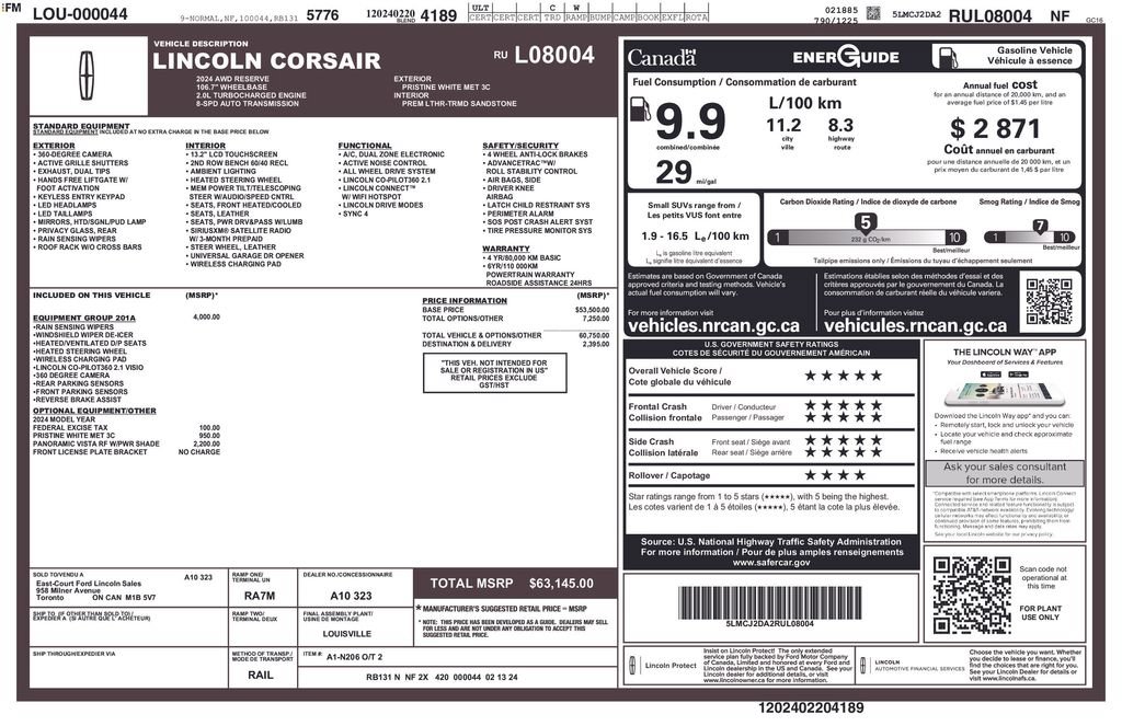 Used 2024 Lincoln Corsair Reserve w/ Equipment Group 201A AWD/4WD image 28