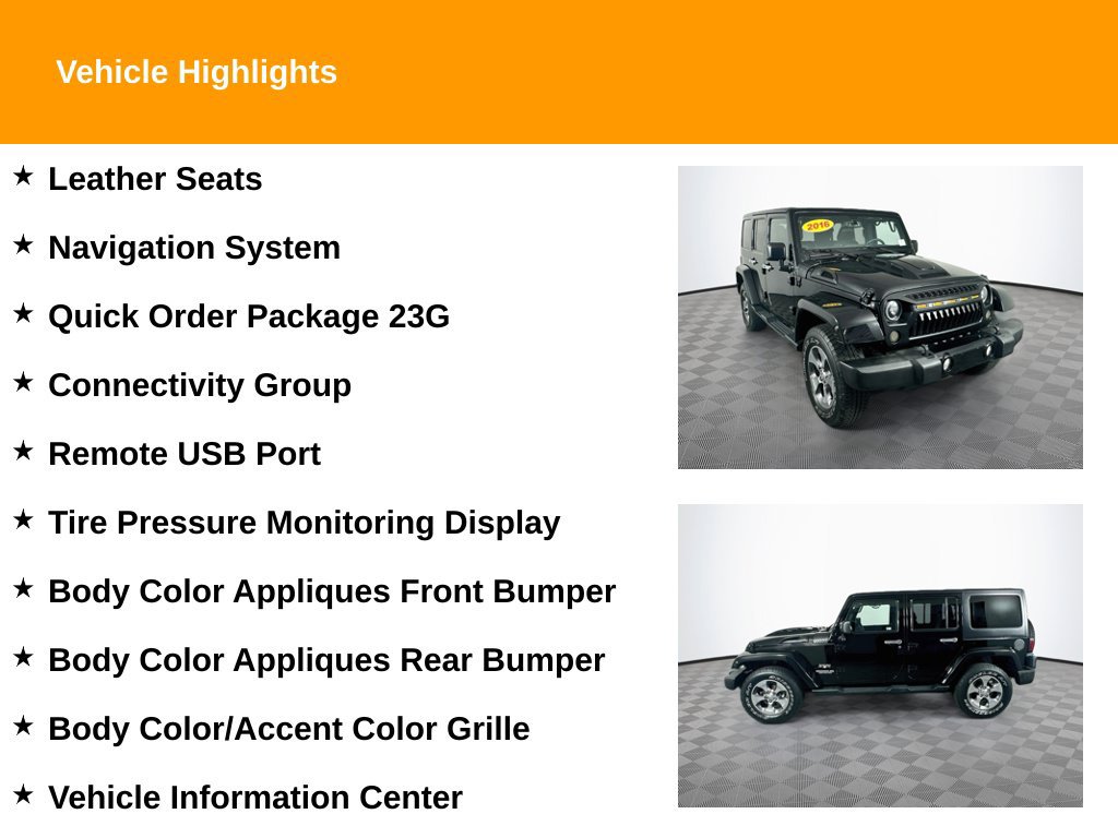 Used 2016 Jeep Wrangler Unlimited Sahara w/ Connectivity Group AWD/4WD image 2