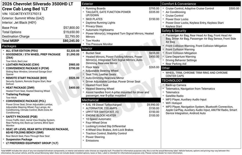 New 2026 Chevrolet Silverado 3500 LT w/ All Star Edition AWD/4WD image 6
