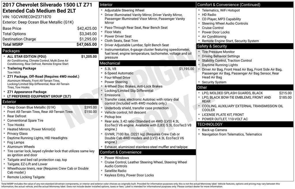 Used 2017 Chevrolet Silverado 1500 LT w/ All Star Edition image 7