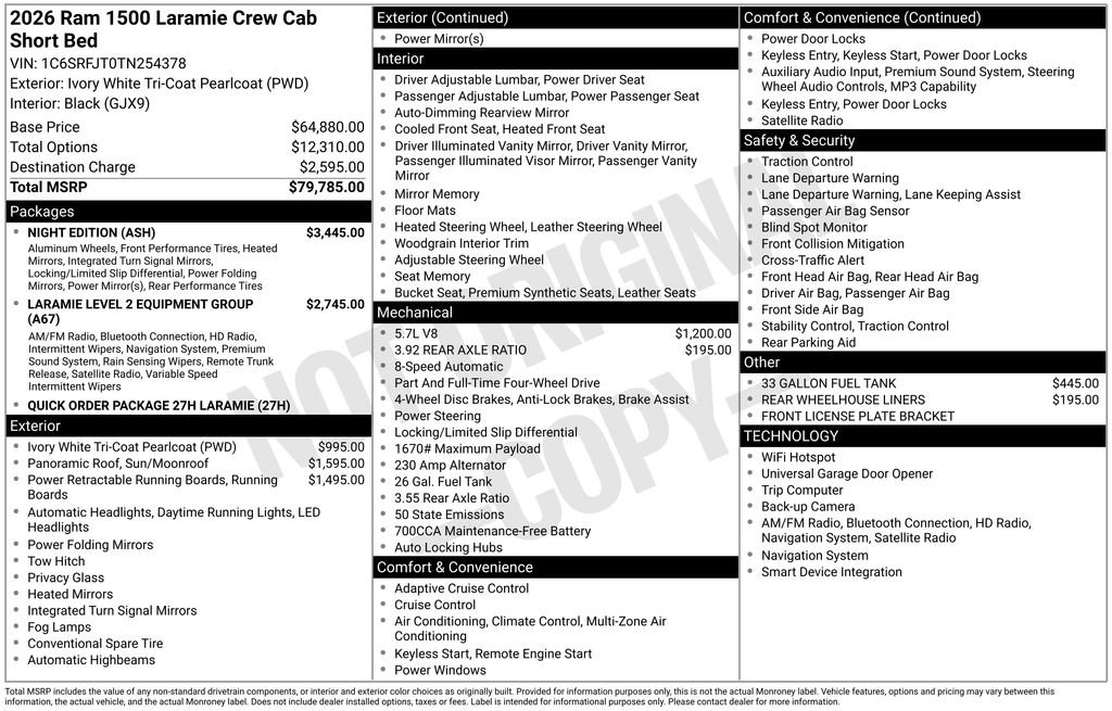 New 2026 RAM 1500 Laramie w/ Night Edition AWD/4WD image 33