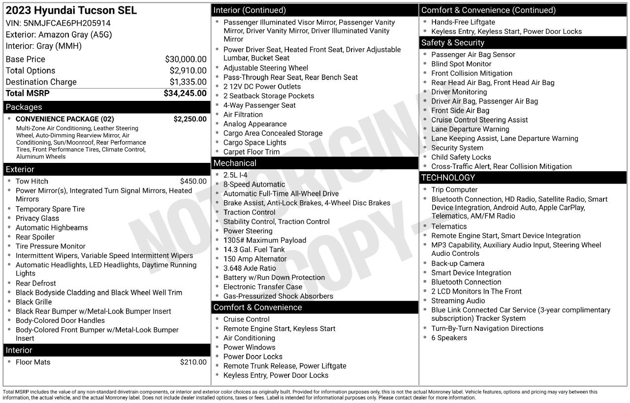Used 2023 Hyundai Tucson SEL w/ Convenience Package AWD/4WD image 9