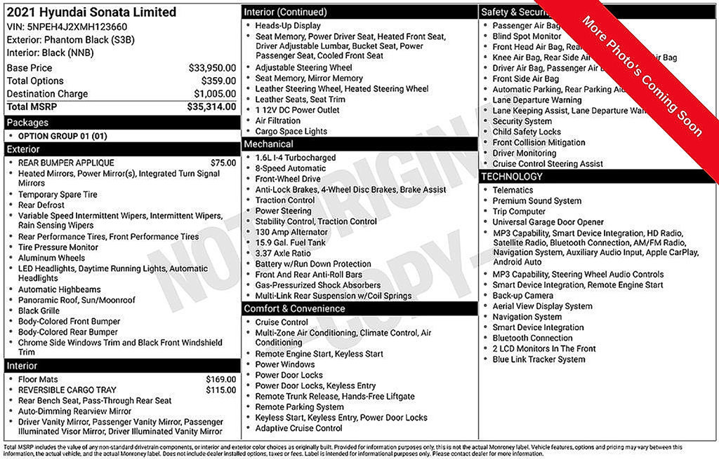 Used 2021 Hyundai Sonata Limited FWD image 5