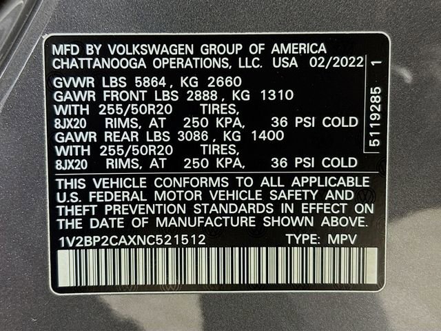 Certified 2022 Volkswagen Atlas SEL image 33