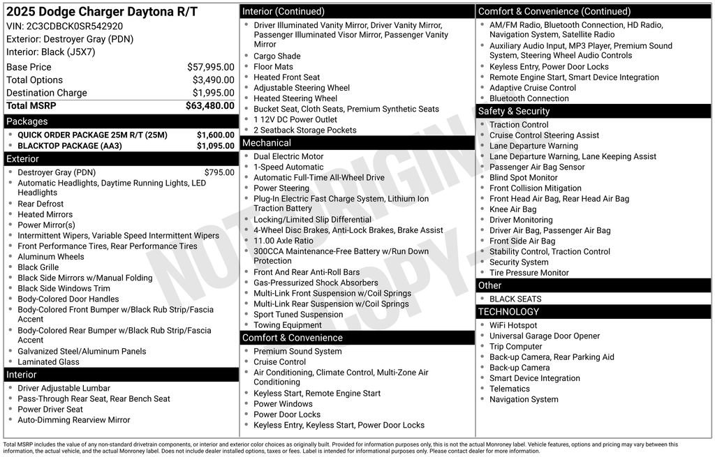 New 2025 Dodge Charger R/T w/ Quick Order Package 25M R/T image 11
