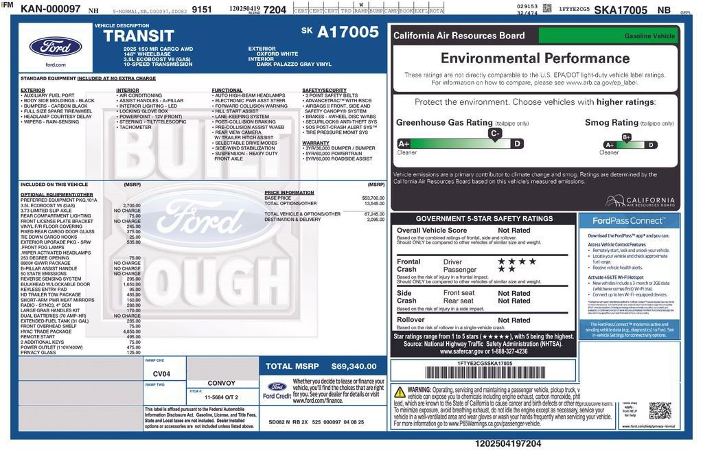 New 2025 Ford Transit 150 148 Medium Roof AWD w/ HVAC Trade Package image 13