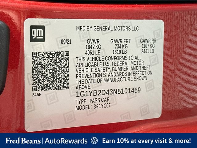 Used 2022 Chevrolet Corvette Stingray Preferred Cpe w/ Z51 Performance Package RWD image 34