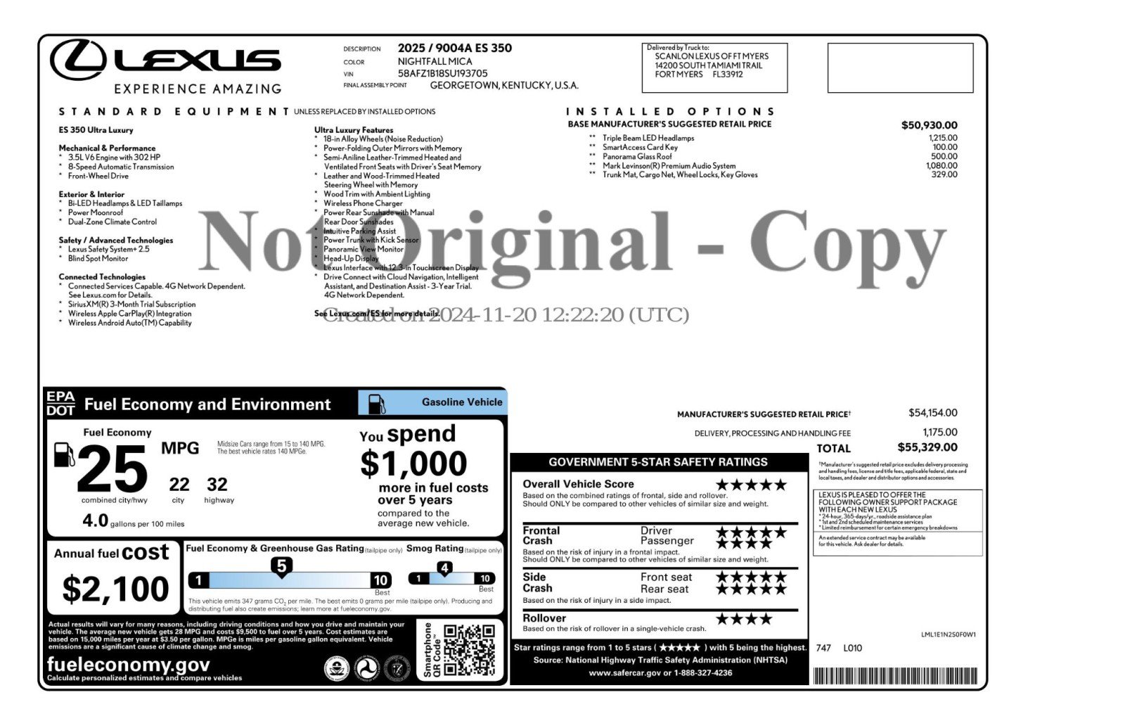 Used 2025 Lexus ES 350 Ultra Luxury w/ Accessory Package (Z1) image 61