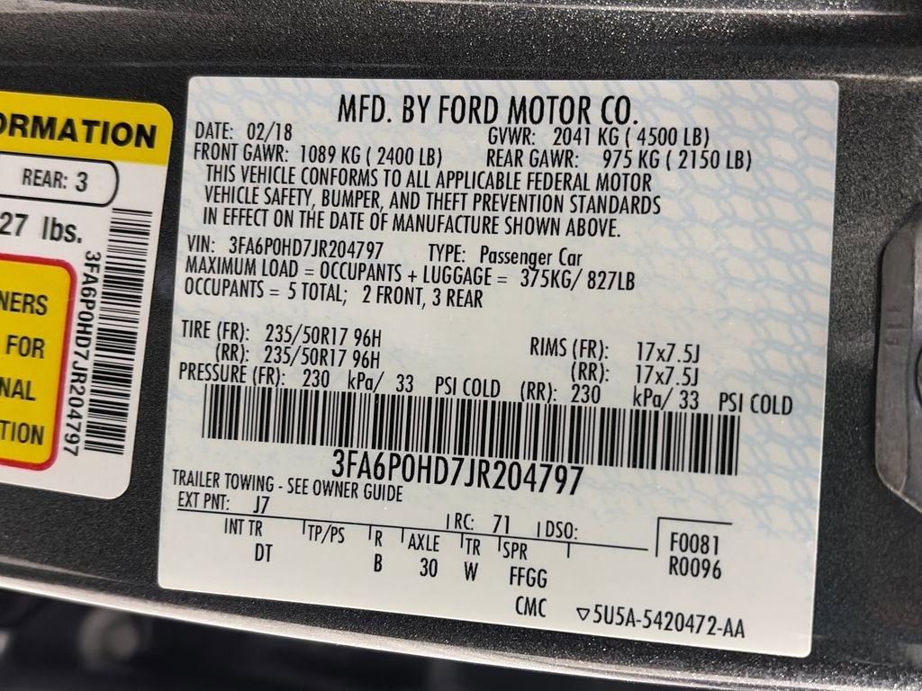 Used 2018 Ford Fusion SE w/ Fusion SE Technology Package FWD image 9