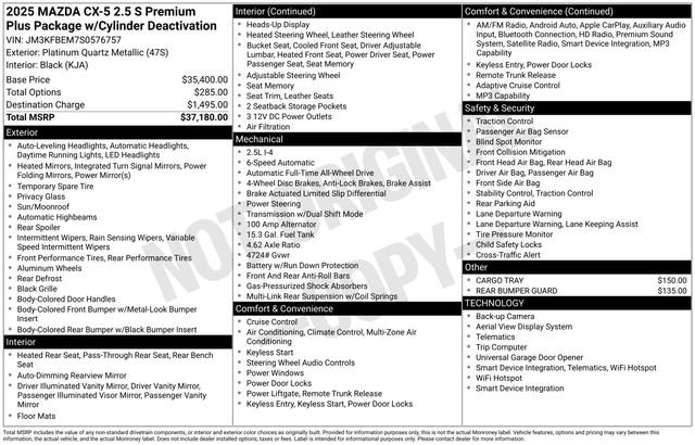 Certified 2025 MAZDA CX-5 AWD 2.5 S w/ Premium Plus Pkg image 5