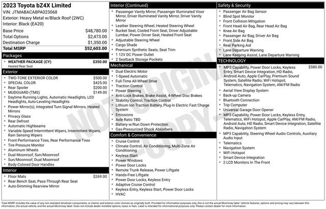Used 2023 Toyota bZ4X AWD w/ Weather Package image 28