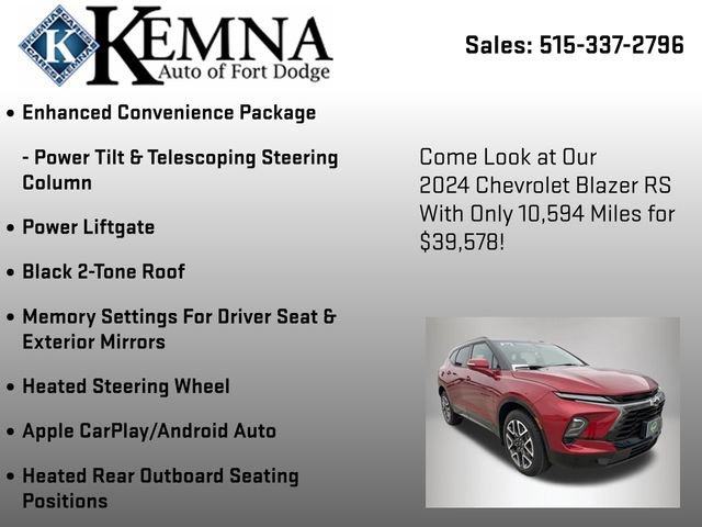 Used 2024 Chevrolet Blazer RS w/ Enhanced Convenience Package image 13