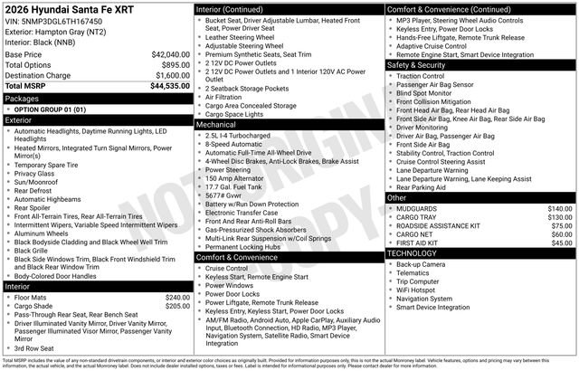New 2026 Hyundai Santa Fe XRT AWD/4WD image 35