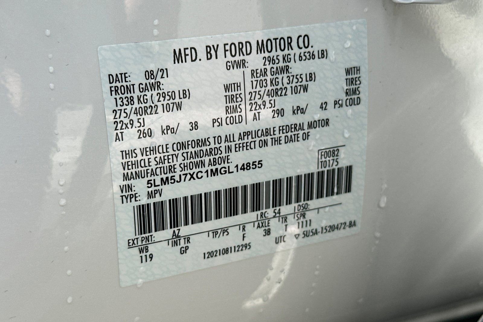 Certified 2021 Lincoln Aviator Reserve w/ Equipment Group 210A image 30