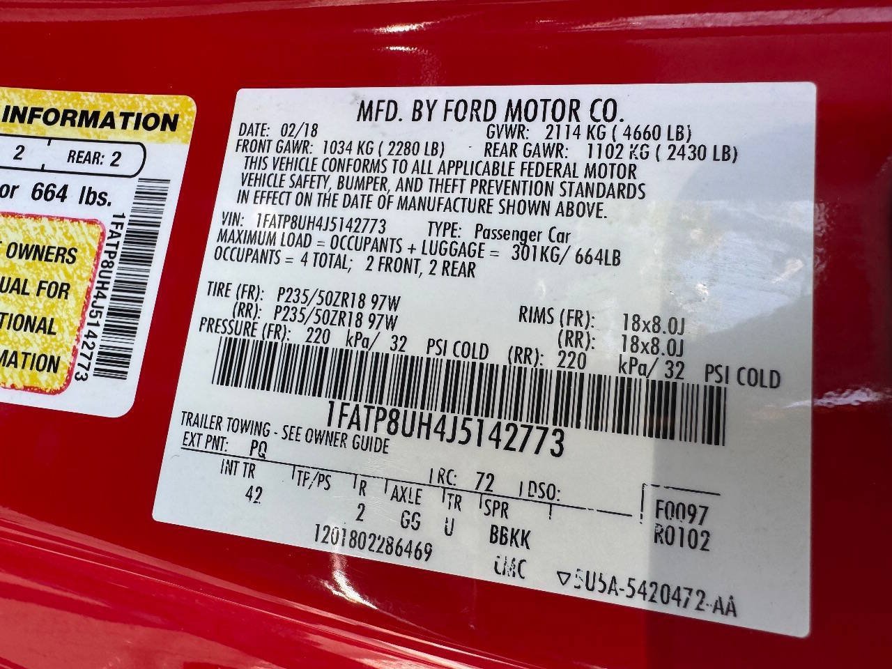 Used 2018 Ford Mustang Premium RWD image 8