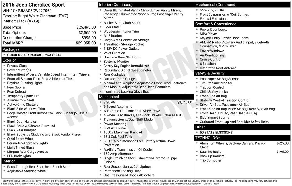 Used 2016 Jeep Cherokee Sport image 2