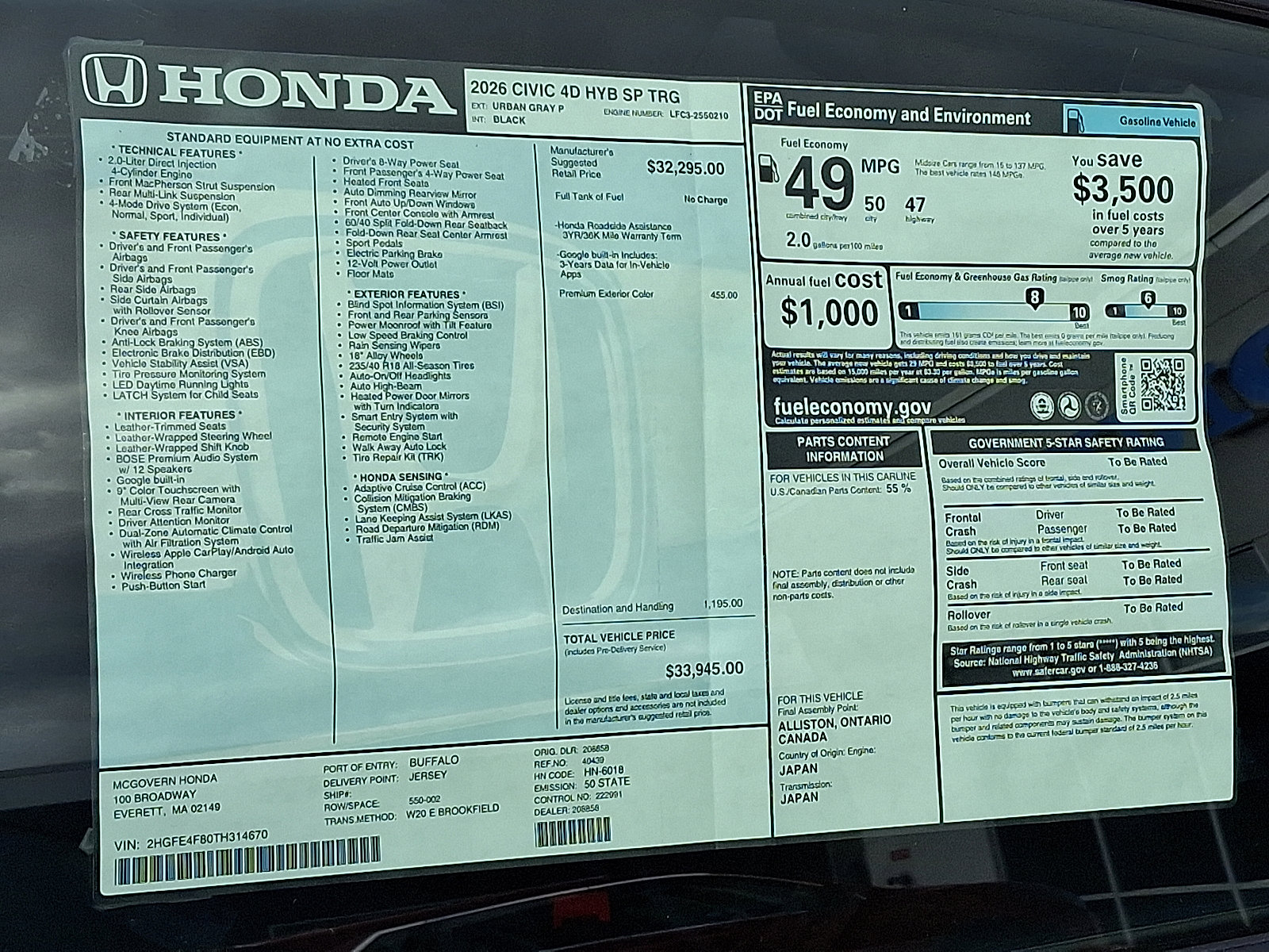 New 2026 Honda Civic Sport Touring image 11