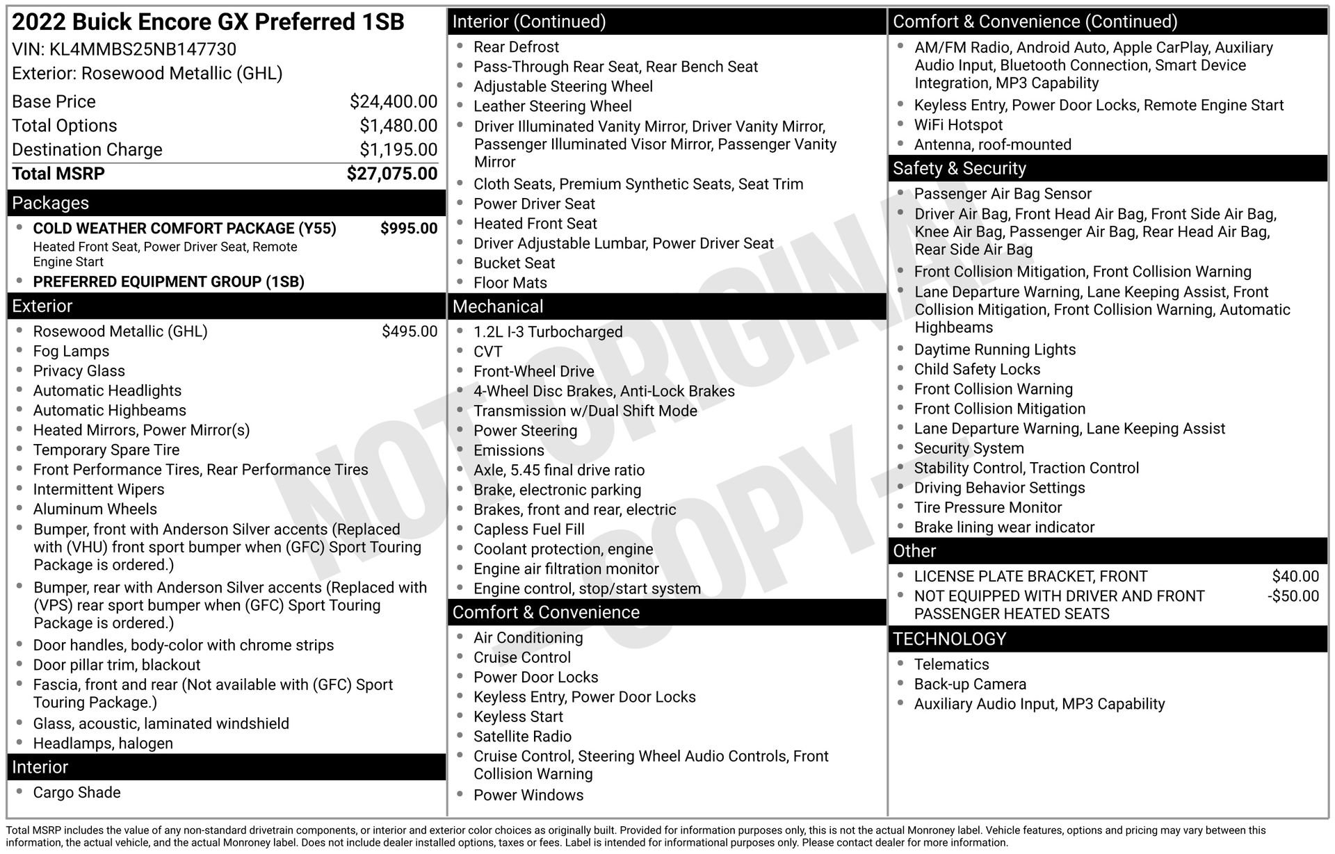 Used 2022 Buick Encore GX Preferred w/ Cold Weather Comfort Package FWD image 4