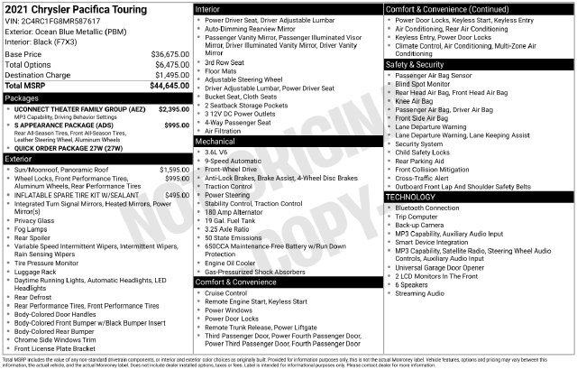 Used 2021 Chrysler Pacifica Touring w/ Uconnect Theater Family Group FWD image 12