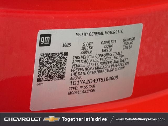 Used 2026 Chevrolet Corvette Stingray Coupe w/ 1LT RWD image 36