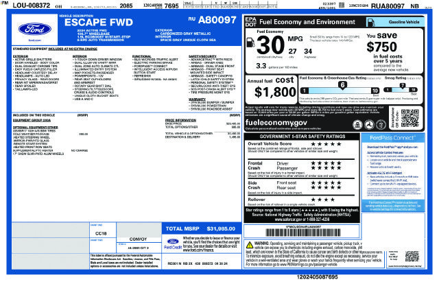 Certified 2024 Ford Escape Active w/ Cold Weather Package FWD image 52