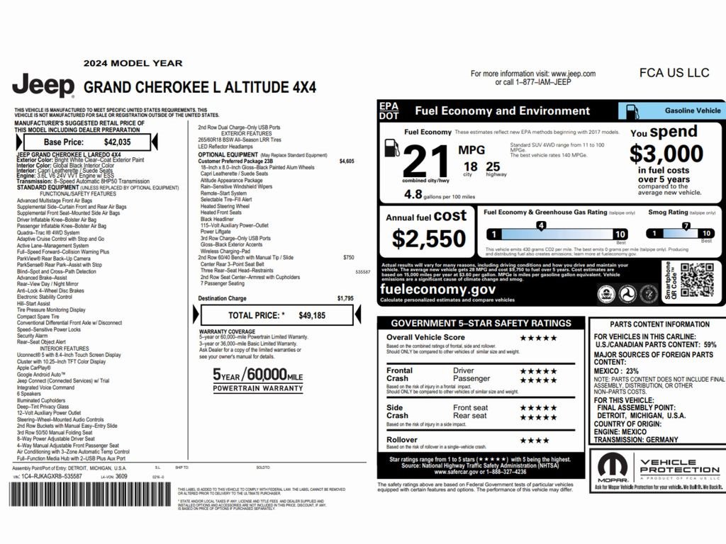 Used 2024 Jeep Grand Cherokee L Laredo image 2