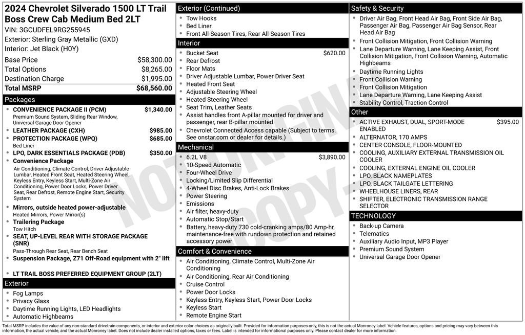 Used 2024 Chevrolet Silverado 1500 LT Trail Boss w/ Convenience Package II image 38