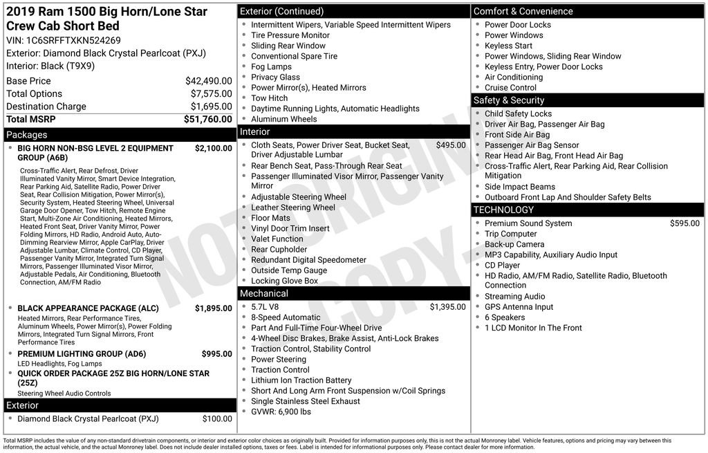 Certified 2019 RAM 1500 Big Horn AWD/4WD image 38