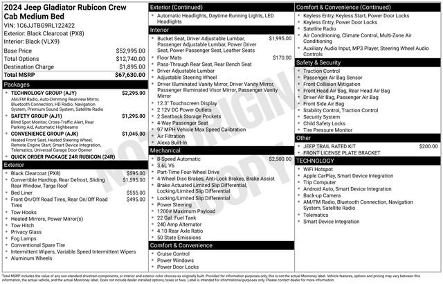 Used 2024 Jeep Gladiator Rubicon w/ Technology Group image 24