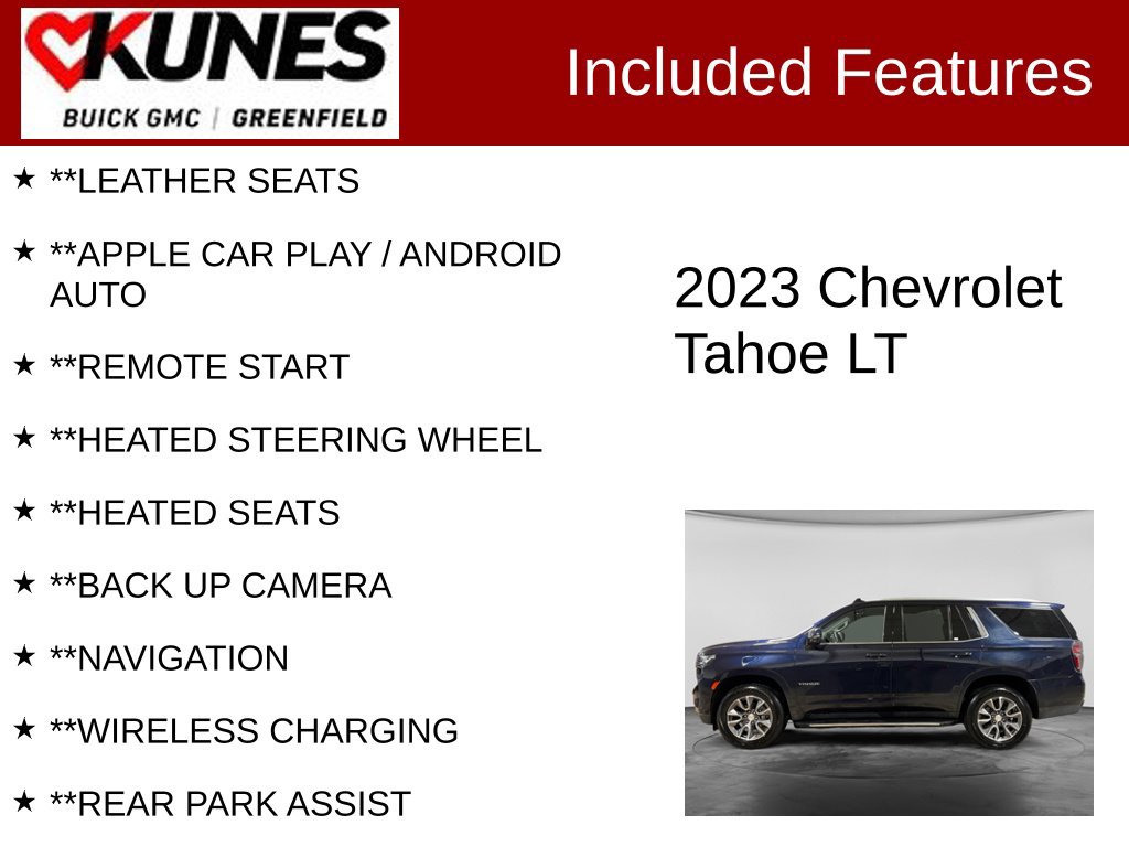 Used 2023 Chevrolet Tahoe LT w/ Luxury Package AWD/4WD image 2