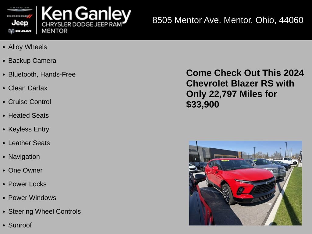 Used 2024 Chevrolet Blazer RS w/ Enhanced Convenience Package image 5