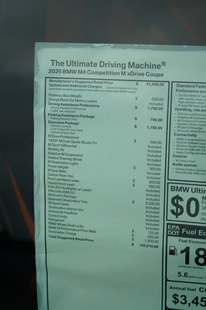 New 2026 BMW M4 xDrive Competition w/ M Driver's Package image 8