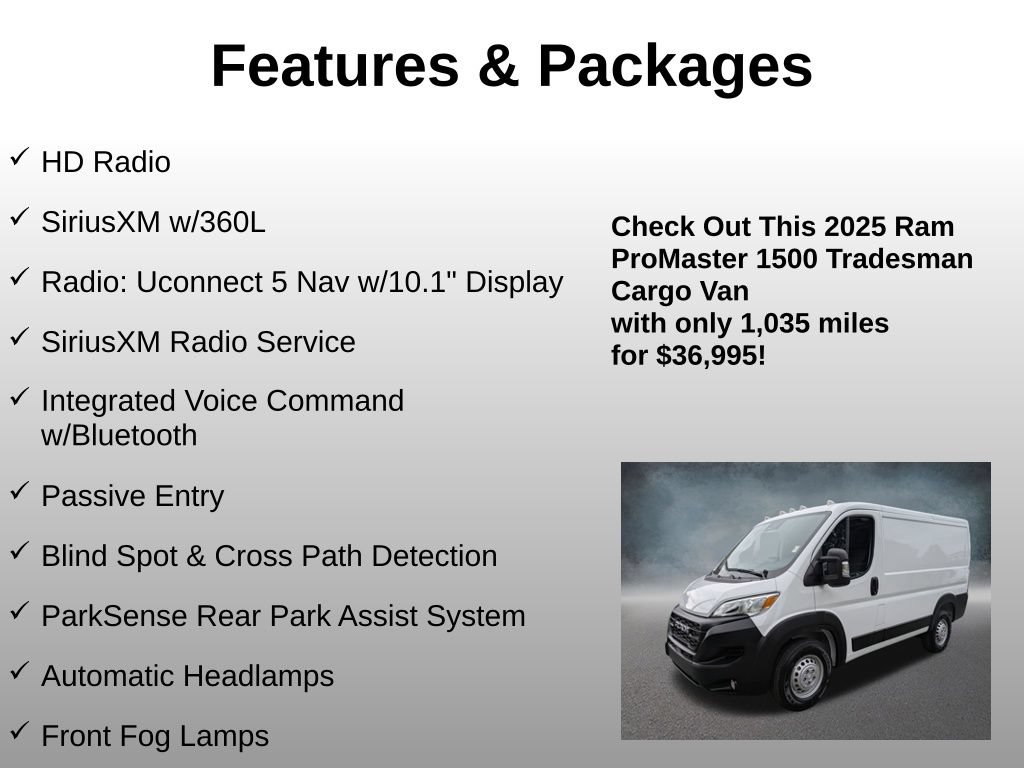 Used 2025 RAM ProMaster 1500 w/ Premium Convenience Group FWD image 8